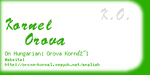 kornel orova business card